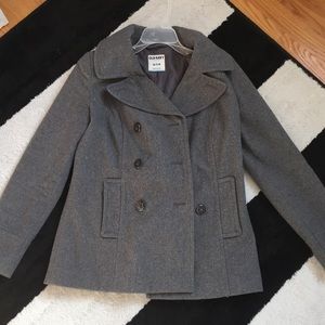 Gray old navy soft brushed peacoat